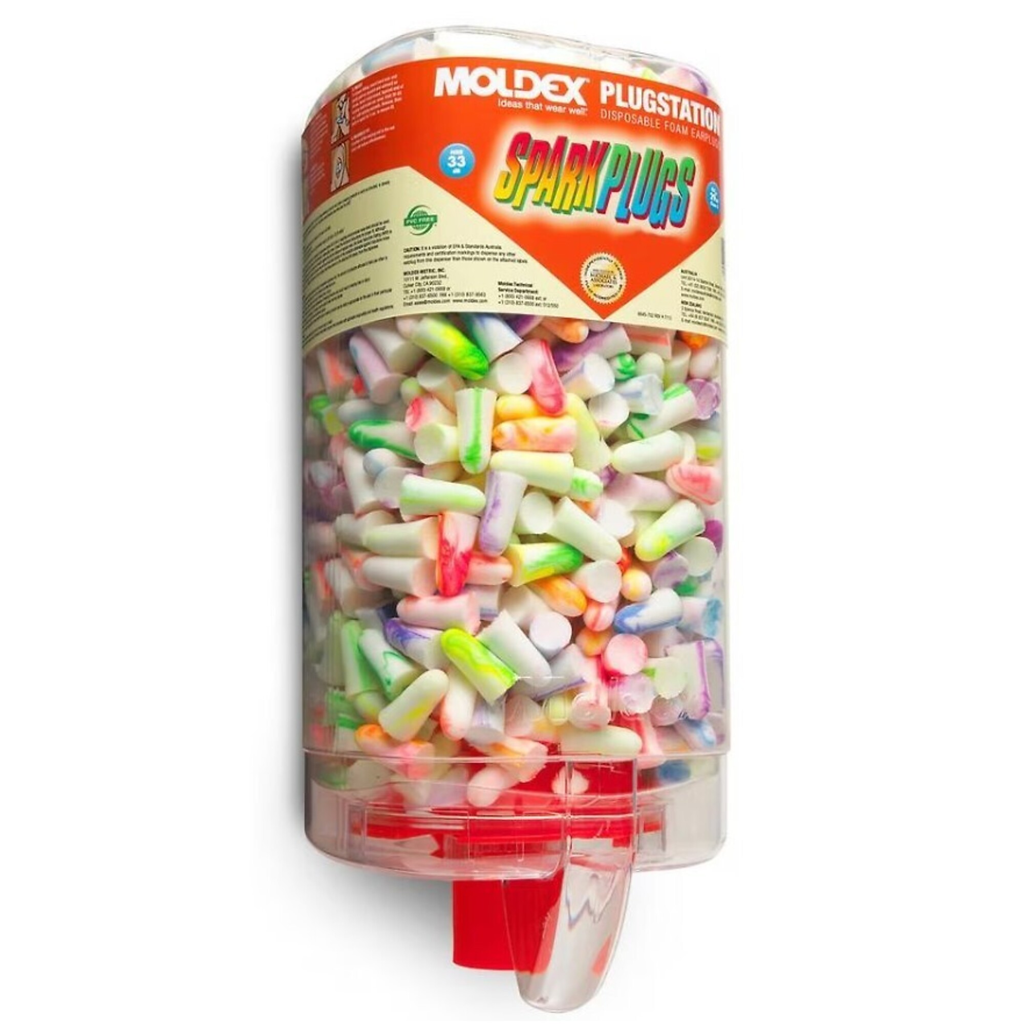Moldex Earplug Dispenser - 500 Pairs, Disposable Foam, 33dB Noise Reduction, Model# MOX6645